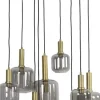 Light & Living hanglamp glas lekar smoke negen-lamps 83.5x79.5cm zwart, transparant
