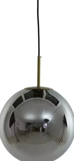 Light & Living hanglamp glas medina smoke 40x40cm transparant