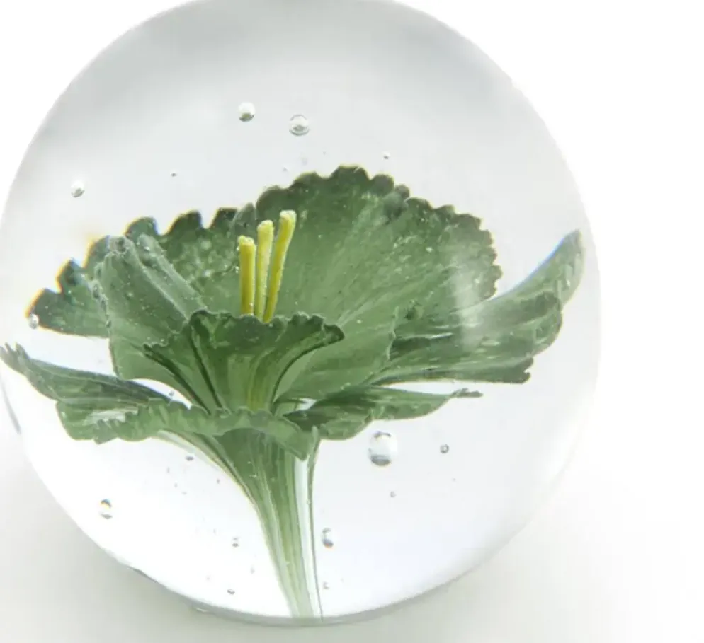 Light & Living ornament glas flower 8x8cm groen