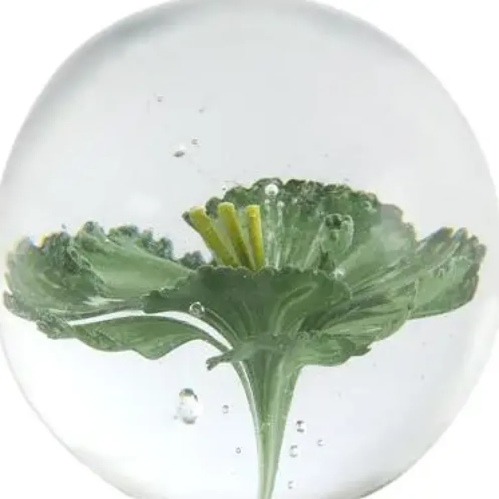 Light & Living ornament glas flower 8x8cm groen