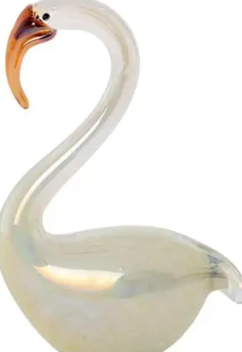 Light & Living ornament glas swan 13x8x20cm wit