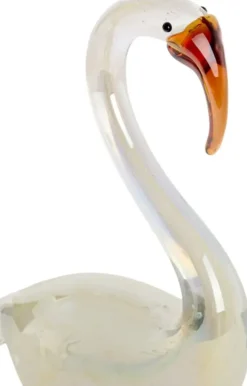 Light & Living ornament glas swan 13x8x20cm wit