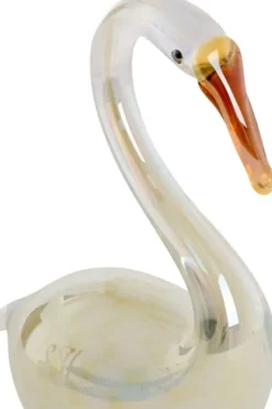 Light & Living ornament glas swan 12x7x17cm crème