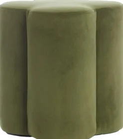 Light & Living poef polyester nalani 38x45cm olijfgroen