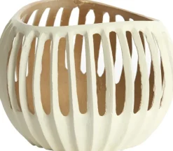 Light & Living theelichthouder aluminium chalco 19x15cm crème