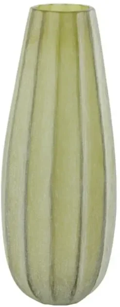 Light & Living vaas glas bradley 17.5x44.5cm olijfgroen