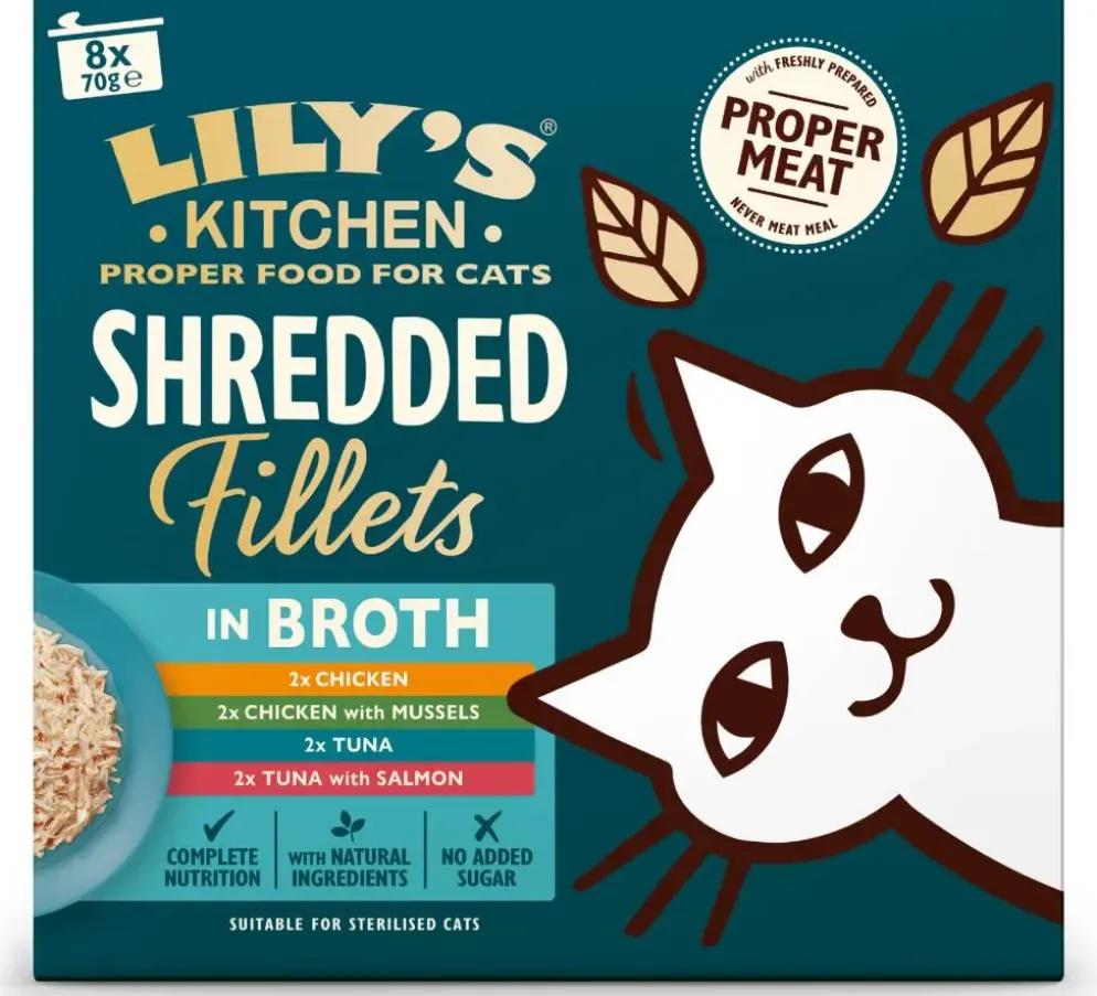 Lily's Kitchen Shredded Fillets Malse Reepjes Multipack kattenvoer 8x70gr