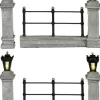 Luville General Fence grey lighted 4 pieces