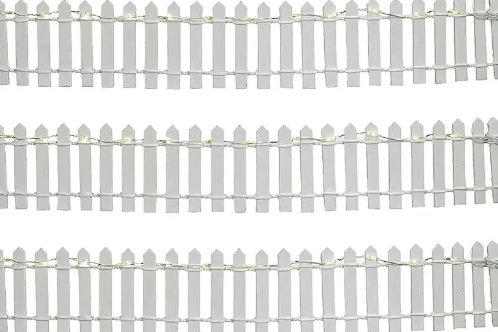 Luville General Fence white lighted 3 pieces