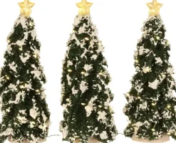 Luville General Snowy Conifer with lights 3 pieces