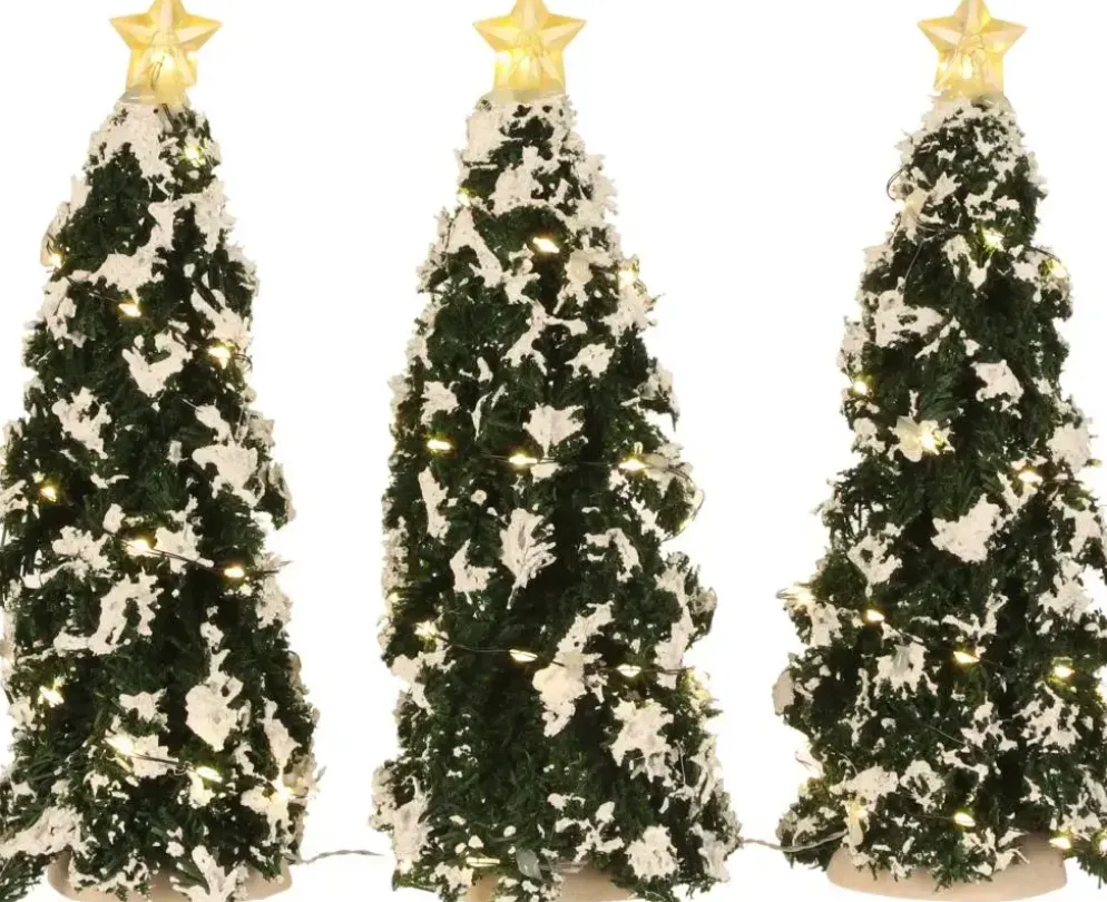 Luville General Snowy Conifer with lights 3 pieces