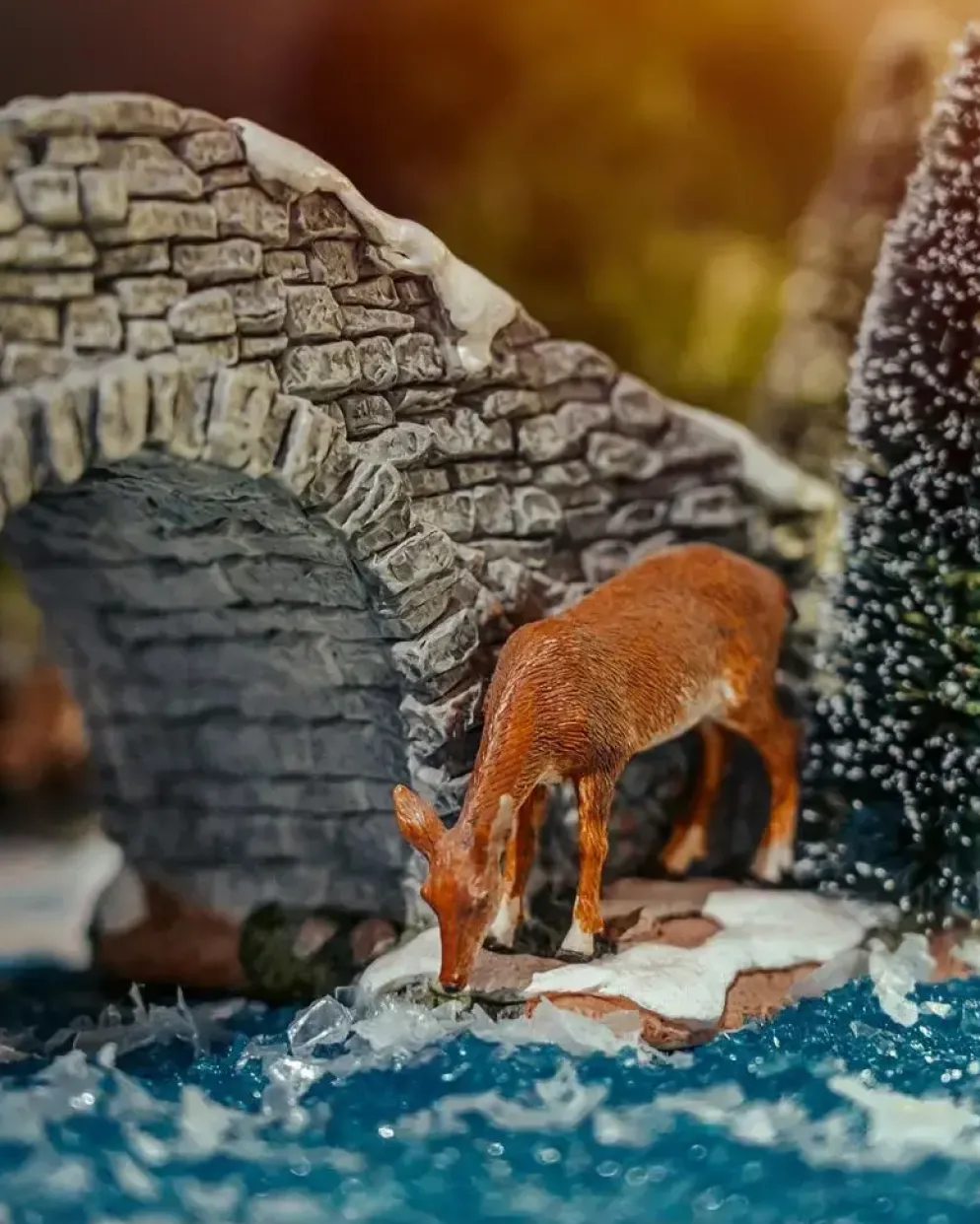Luville General Stone bridge with deer