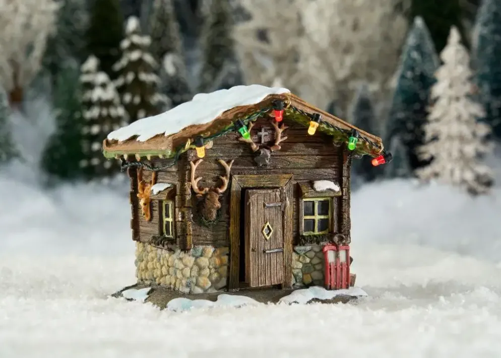 Luville Schneewald Berghutte led battery operated