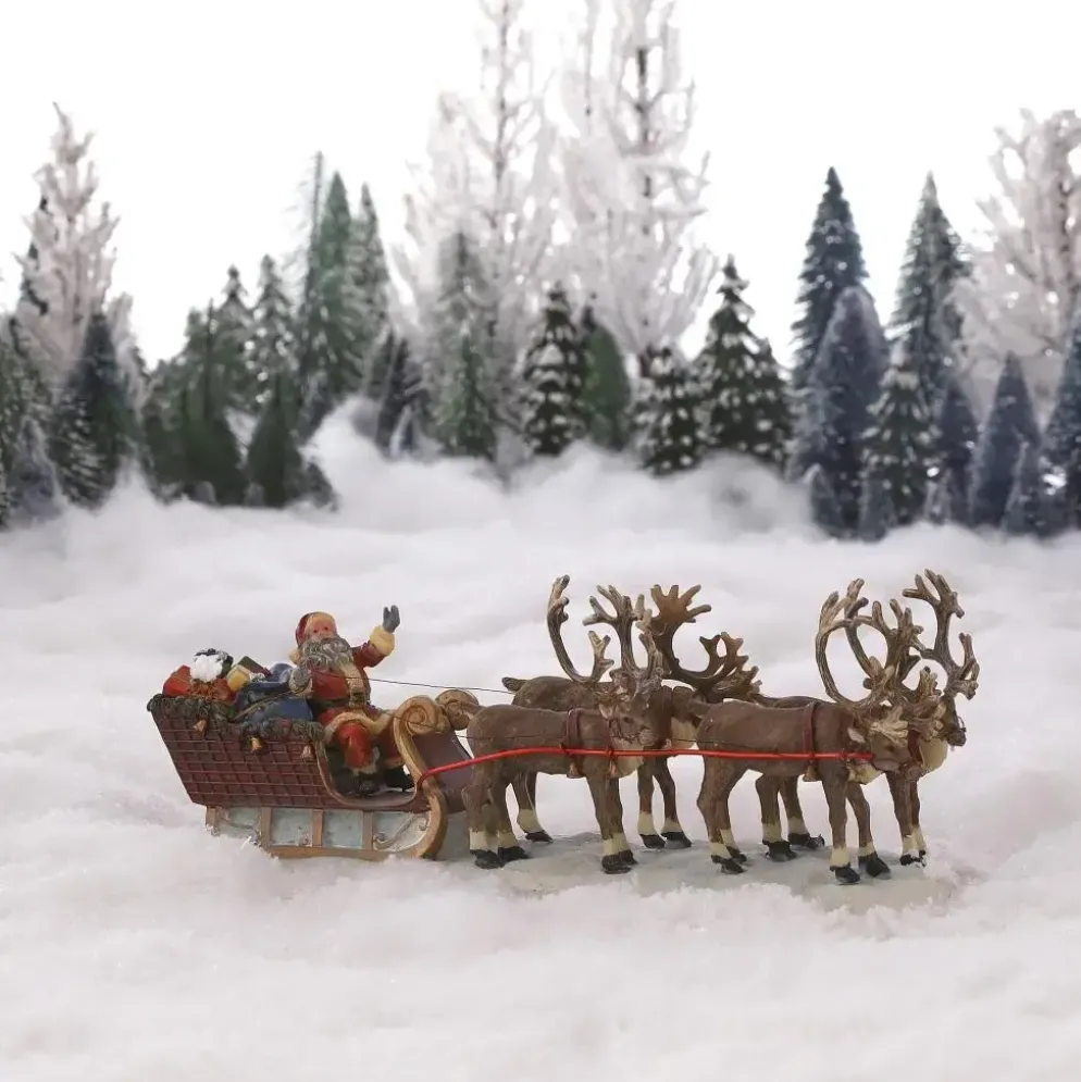 Luville Schneewald Santa reindeer sledge