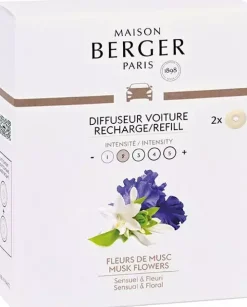 Maison Berger Paris navulling autoparfum musk flowers 2 stuks