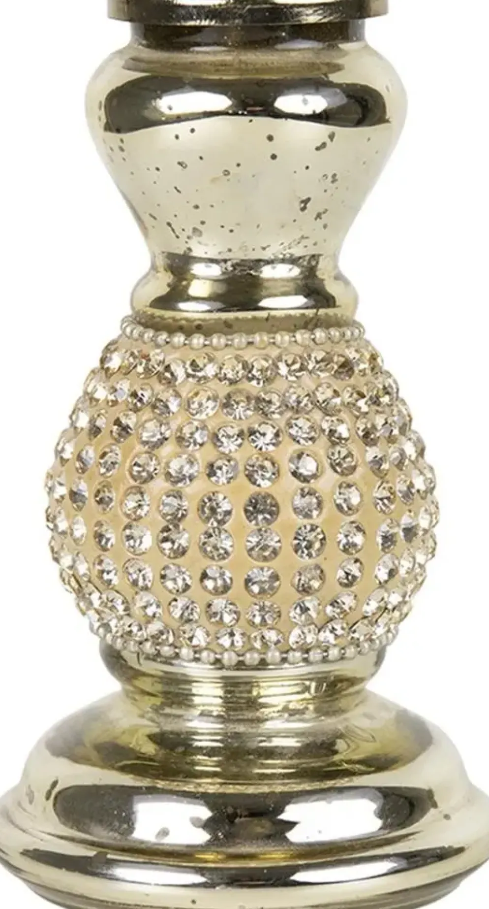 Mars & More kandelaar glas strass 7x10cm goud