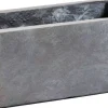 Mcollections balkonbak clayfibre 40x17,2x17,2 cm grijs