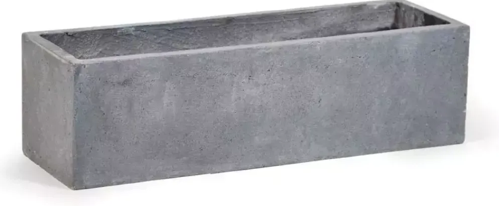 Mcollections balkonbak clayfibre 60x17,2x17,2 cm grijs