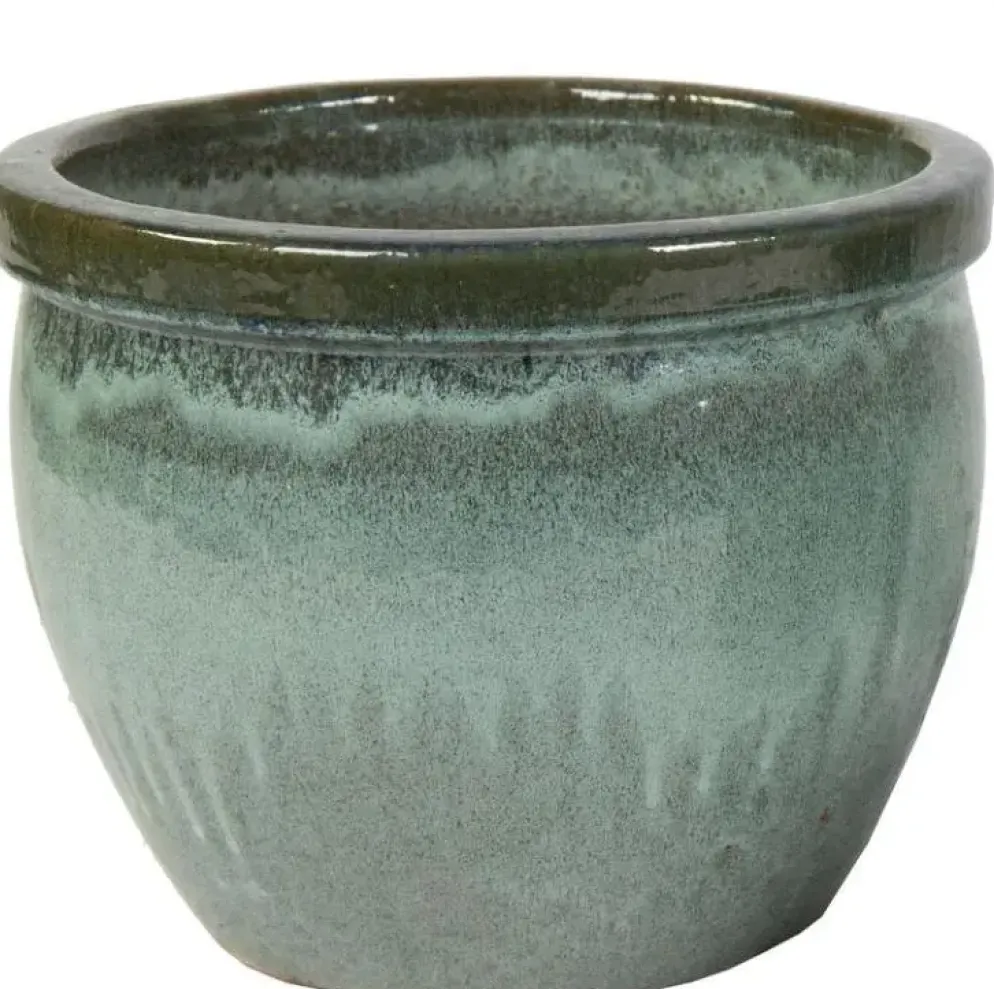 Mcollections bloempot delta geglazuurd 38x31 cm mos