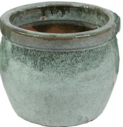 Mcollections bloempot delta geglazuurd 21x16 cm mos