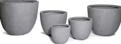Mcollections Bloempot Egg Groot – 63 x 53 cm – Clayfibre – Grijs
