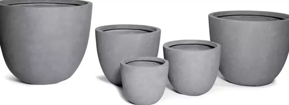 Mcollections Bloempot Egg Groot – 63 x 53 cm – Clayfibre – Grijs