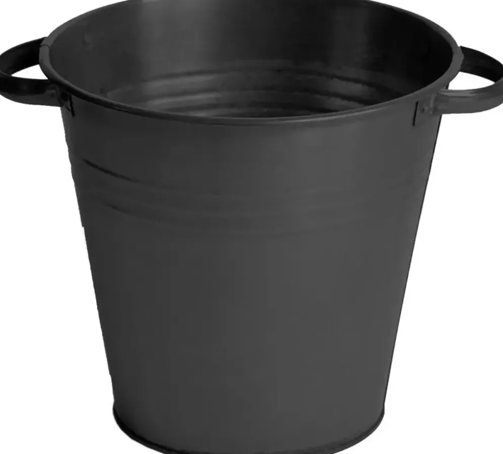 Mcollections Bloempot Zink – Ø30 × H28 cm – Zwart