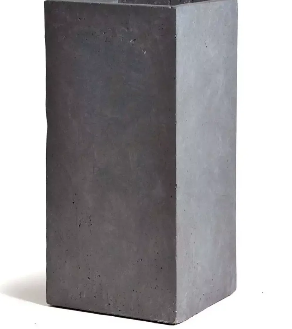 Mcollections Plantenbak Kubus Hoog – 40 x 40 x 78 cm – Clayfibre – Grijs