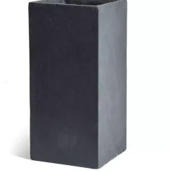 Mcollections plantenbak kubus clayfibre hoog 23x23x50 cm lood
