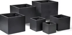 Mcollections plantenbak kubus clayfibre 40x40x40 cm antraciet