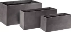 Mcollections Plantenbak Rechthoek – 100 x 45 x 45 cm – Clayfibre – Loodkleur