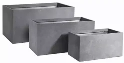 Mcollections Terrasafscheiding Plantenbak – 60 x 30 x 30 cm – Clayfibre – Grijs