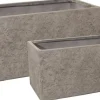 Mega Collections Bloemenpot Bigular Sand - Clayfibre – L60 x B30 x H30cm – Zand