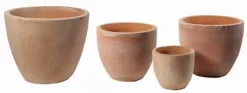 Mega Collections Bloempot Egg Terracotta - Ø40 x H33 cm - Whitewash