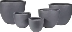 Mega Collections Bloempot Egg Clayfibre, Groot - Ø63x53 cm - Lood