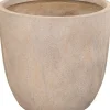Mega Collections Bloempot Egg Texas – Ø45 x H43 cm – Zandkleur