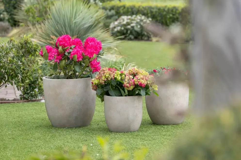Mega Collections Bloempot Egg Texas – Ø32 x H31 cm – Zand
