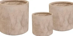 Mega Collections Bloempot Texas Cylinder – Ø39 x H38 cm – Sand Wash (Bruin)