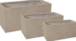 Mega Collections Plantenbak Clayfibre Bigular Sand - L60 x W30 x H30 cm