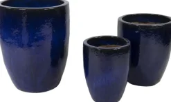 Mega Collections Vaas Egg Geglazuurd Ø54x67 cm – Blauw