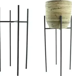 Metal stand black 25x25h55cm