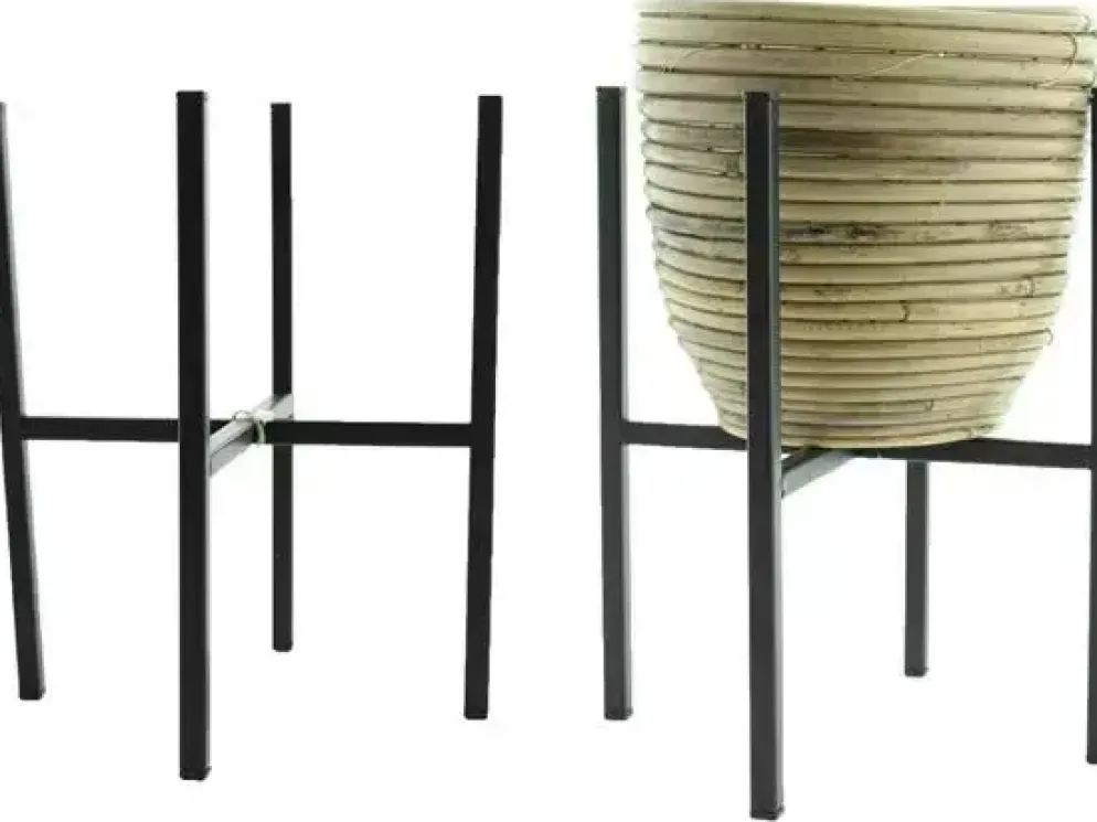 Metal stand black 20x20h25cm