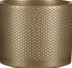 Mica Decorations bloempot Era rond 15x13cm goud reliëf