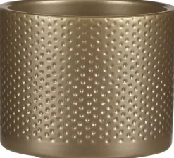 Mica Decorations bloempot Era rond 12x10cm goud reliëf