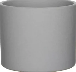 Mica Decorations bloempot Era rond 12x10cm grijs mat