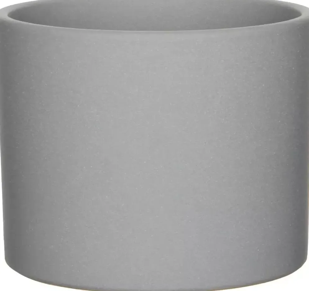 Mica Decorations bloempot Era rond 12x10cm grijs mat