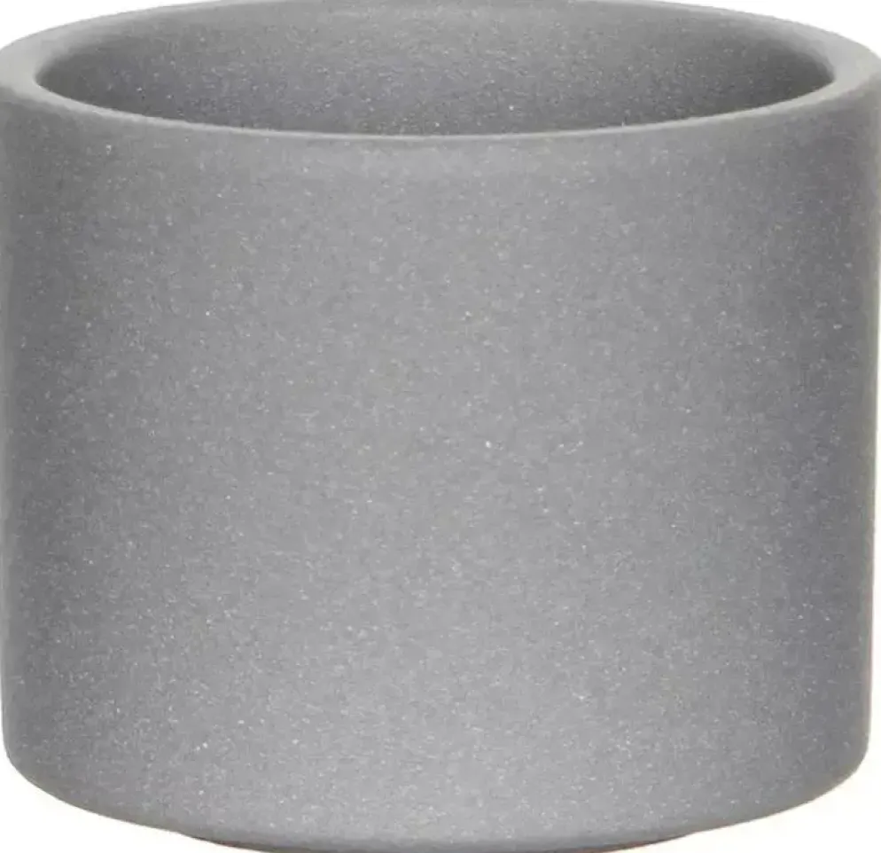Mica Decorations bloempot Era rond 10x8.5cm grijs mat