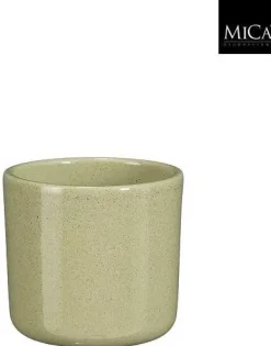 Mica Decorations bloempot keramiek 8.5x8cm lichtgroen