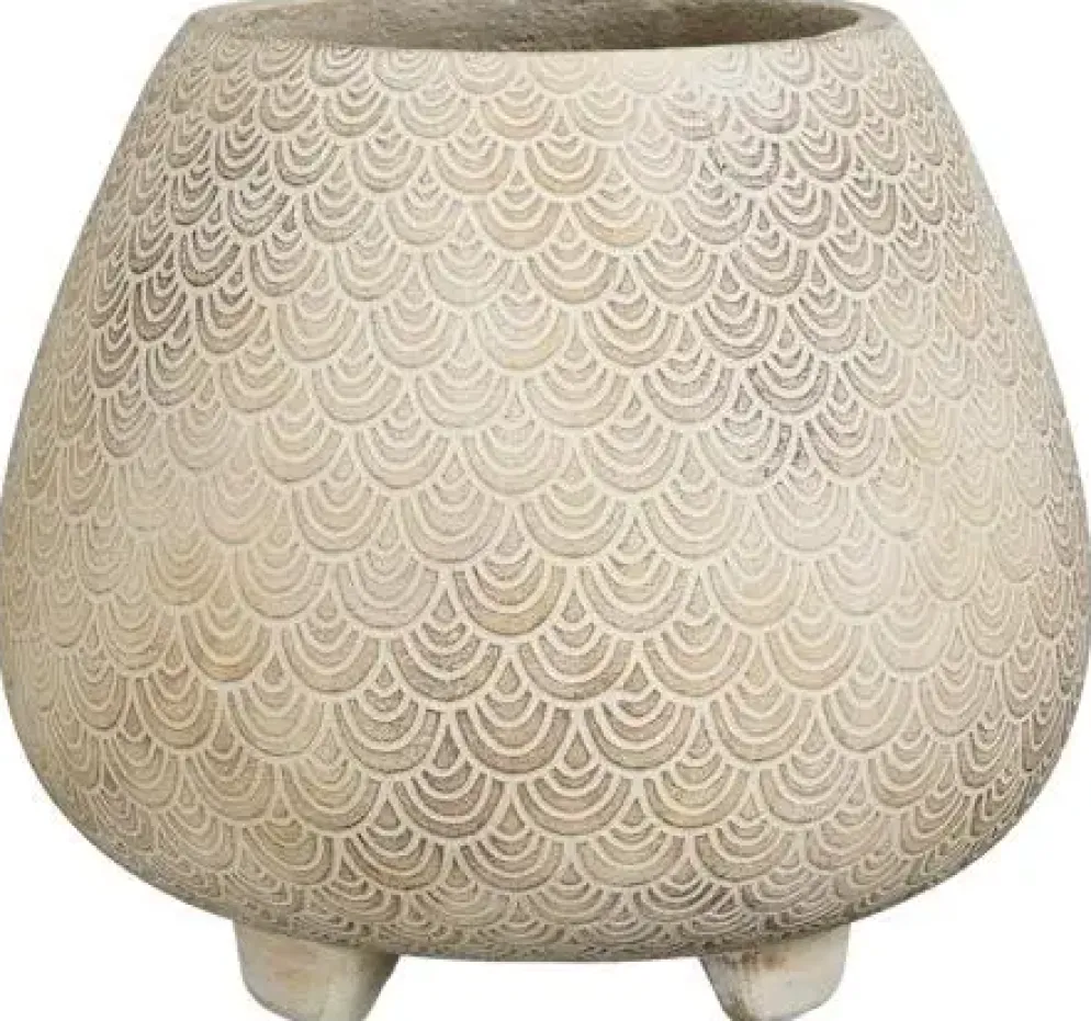 Mica Decorations bloempot quentin keramiek 31x27.5cm crème