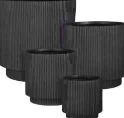 Mica Decorations bloempot Quito 37x36 cm zwart